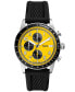 Фото #1 товара Men's Sport Tourer Chronograph Black Silicone Watch 42mm
