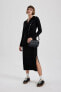 Фото #2 товара Платье-миди с длинными рукавами Bodycon Polo Fitilli Kaşkorse от defacto