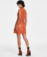 ფოტო #2 პროდუქტის Women's Faux-Leather Utility Belted Mini Dress