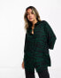 ASOS DESIGN oversized long sleeve shirt in green zebra print