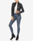 ფოტო #5 პროდუქტის Women's Classic Biker Faux Leather Jacket