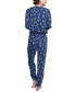 Фото #2 товара Women's 2-Pc. Henley Jogger Pajamas Set