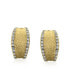 ფოტო #2 პროდუქტის Fashion Matte Hammered Shrimp Half Hoop Earrings For Women Cubic Zirconia Pave Edge CZ Accent Stabilizing Omega Clip