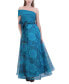 Women's One-Shoulder Organza Tie-Waist Gown