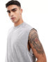 ASOS DESIGN oversized crew neck tank in grey