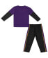 ფოტო #2 პროდუქტის Toddler Boys and Girls Purple, Black LSU Tigers Long Sleeve T-shirt and Pants Set