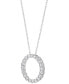 Lab Grown Diamond Circle Pendant Necklace (1 ct. t.w.) in 14k White Gold, 16" + 2" extender Белый, 18 inches - фото #3