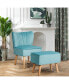 Leisure Chair and Ottoman Thick Padded Velvet Tufted Sofa Set