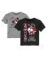 ფოტო #1 პროდუქტის Toddler Black/Heather Gray New Jersey Devils Two-Pack Disney Offense Only T-Shirt Set