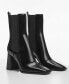Women's Elastic Panels Leather Ankle Boots
