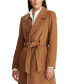 Фото #3 товара Women's Wool Blend Belted Maxi Wrap Coat