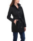 Women's Belted Zip Front Soft Shell Trench Coat With Detachable Hood Черный, Small - фото #2