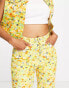 Фото #6 товара Neon Rose high waist flare jeans in 70s floral denim co-ord