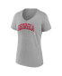 ფოტო #3 პროდუქტის Women's Heather Gray Georgia Bulldogs Basic Arch V-Neck T-shirt
