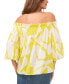 Фото #2 товара Women's Printed Off-The-Shoulder Blouson-Sleeve Top
