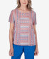 Women's Neptune Beach Textured Stripe Top with Side Ruching M - фото #1