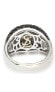 ფოტო #3 პროდუქტის Suzy Levian Sterling Silver Cubic Zirconia Black and White Edge Ring