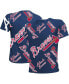 ფოტო #1 პროდუქტის Big Boys and Girls Navy Atlanta Braves Allover Team T-shirt