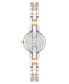 ფოტო #3 პროდუქტის Women's Three Hand Quartz Two-tone Alloy Multi Faceted Crystal Lens Bracelet Watch, 23.5mm