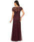 ფოტო #2 პროდუქტის Women's Floral Beaded Mermaid Gown