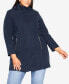 ფოტო #1 პროდუქტის Plus Size Faux Wool Plain Coat