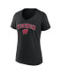 Фото #2 товара Women's Black Wisconsin Badgers Evergreen Campus V-Neck T-shirt