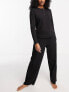 Фото #4 товара ASOS DESIGN mix & match cotton long sleeve henley pyjama top in black