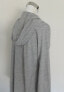 Style & Co Women's V Neck Hoodie Ribbed panels Long Sleeve Sweater Gray S