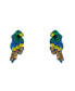 ფოტო #3 პროდუქტის Multicolor Crystal Parrot Stud Earrings in Sterling Silver, Created for Macy's