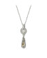 Фото #2 товара Pink Sapphire & Lab-Grown White Sapphire Puff Tear Drop Pendant Necklace in Sterling Silver by Suzy Levian