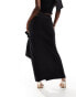 Фото #4 товара ASOS DESIGN co-ord maxi skirt with extreme split and bow detail in black