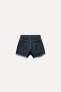 Trf high-waist denim ripped shorts