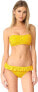 Kate Spade New York Women Yellow Embroidered Classic Bikini Bottoms sz. L 182618