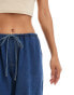 Фото #4 товара ASOS DESIGN wide leg drawstring jean in indigo