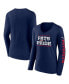 ფოტო #2 პროდუქტის Women's Navy New England Patriots Hometown Sweep Long Sleeve V-Neck T-shirt