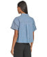 Фото #2 товара Women's Embellished Cropped Chambray Top