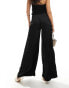 Фото #2 товара Kaiia satin wide leg trousers in black