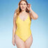 Women's V-Neck One Piece Swimsuit - Shade & Shore Yellow S