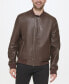 Фото #4 товара Men's Bonded Leather Varsity Jacket