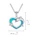 ფოტო #3 პროდუქტის Gemstone Created Blue Opal Inlay Nautical Ocean Marine Hawaiian Vacation Heart Starfish Sea Life Dolphin Dangling Pendant Necklace Sterling Silver