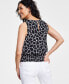 Women's Printed Sleeveless Smocked Tank Top, Created for Macy's