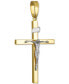 ფოტო #2 პროდუქტის Two-Tone Crucifix Pendant in 14k Gold & White Gold