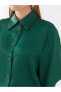 Gömlek Yaka Düz Kısa Kollu Oversize Saten Kadın Elbise