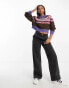 Фото #3 товара Urban Revivo fairisle cropped jumper in brown multi