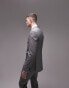 Topman skinny double breasted textured suit jacket in grey