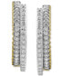 ფოტო #3 პროდუქტის Diamond Double Row Small Hoop Earrings (1 ct. t.w.) in 10k Gold, 0.86"