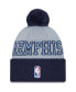Фото #2 товара Men's Navy, Gray Memphis Grizzlies Tip-Off Two-Tone Cuffed Knit Hat with Pom