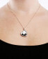 Mickey Mouse Cubic Zirconia & Black Spinel Heart 18" Pendant Necklace in Sterling Silver