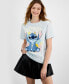 ფოტო #1 პროდუქტის Juniors' Stitch Short-Sleeve Graphic T-Shirt