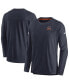 ფოტო #2 პროდუქტის Men's Navy Chicago Bears Sideline Lockup Performance Long Sleeve T-shirt